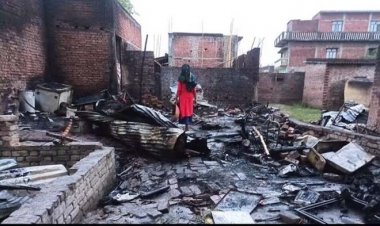 शॉर्ट सर्किट से लगी आग में लाखों का सामान जलकर राख, तीन झुलसे, दर्जनभर मवेशियों की मौत
