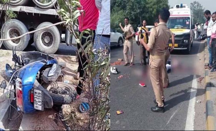 उन्नाव हाईवे पर सड़क दुर्घटना में स्कूटी सवार दो सगी दो बहनों की दर्दनाक मौत